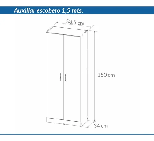 D_633244-MLA85675295008_062025-O.webp Unico Escobero Organizador Multifuncion 2 Puertas- Estantes