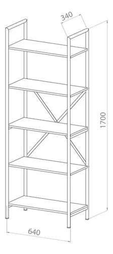 Estanteria Biblioteca Organziador Est 064- 175 X 64 X 34-