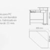 Escritorio Esquinero Pc Gamer Piro 8003 Color Wengue
