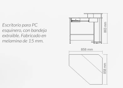 Escritorio Esquinero Pc Gamer Piro 8003 Color Wengue