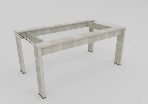 Mesa Cocina 180 X 90. Awen- Patas Melamina Tapa De Vidrio