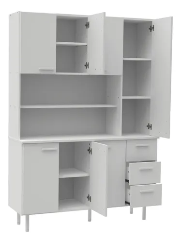 D_638160-MLA95612352926_102025-O.webp Aparador Moderno Mosconi Express De 120 Cm Con 7 Puertas Y 3 Cajones En Blanco