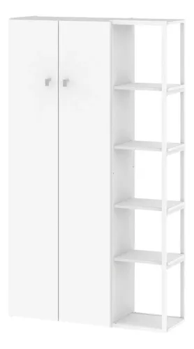 Despensero De Dos 2 Puertas Mueble Alacenero Organizador Con Estantería Integrada Izquierda O Derecha 4 Estantes Internos Ajustables De Cocina Melamina 150cm Color Blanco Multifunción D060e Dielfe