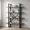 D_640773-MLA104247794006_012026-O.webp Biblioteca Estanteria Industrial Melamina Metalica Linea Soho Organizador 5 Estantes Oficina Living Exhibidor Canyon Negro 175 Cm Est175 Dielfe Canyon Con Negro