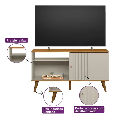 D_640948-MLU74182982437_012024-O.webp Estante Para Tv Rubi Linea Brasil De 50 Pulgadas, Color Natural/blanco Roto