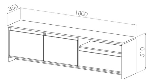 Mesa Rack Tv/ Led 80 Niza. 180 X 51 X 35- 2 Ptas, 1 Cajon