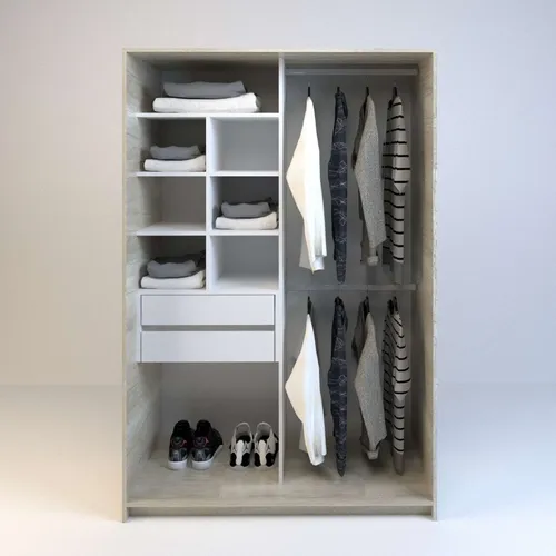 Ropero Vestidor Sin Puertas, 2cajones. 120 X 180 - Cod 6511