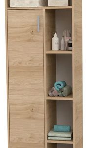 D_643152-MLA95696768980_102025-O.jpg Mueble Organizador Armario Zen Alto Para Baño 1 Pta Estantes Color Roble Kendal Natural