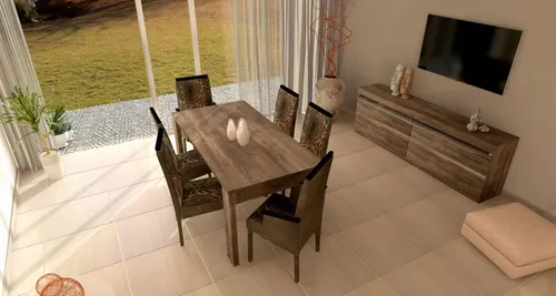 Mesa Cocina Comedor Fija 180 X 90- Patas Melamina. Capri