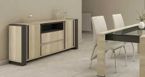 Bahiut Vajillero Dynamic 180 X 85 Con Usb, Cajones Y Puertas
