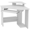 Escritorio Esquinero Rinconero Pc Computacion Gamer Pir 8003 Color Blanco