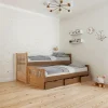Cama Nido Doble Con Cajonera (3 Cajonera). Pino Lustrado 113