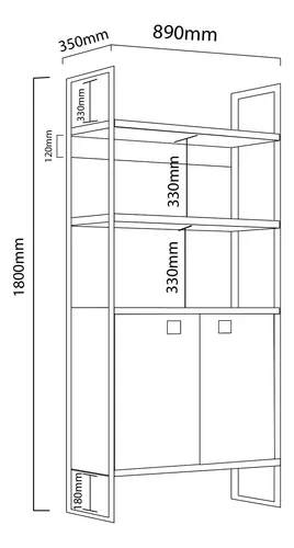 D_647805-MLA79175013910_092024-O.webp Biblioteca Estanteria Con Puertas Estructura De Caño- Dst 22