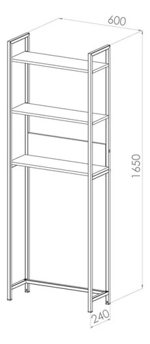 Mueble Organizador Sobre Inodoro Caño Sie 060 165 X 60 X 34