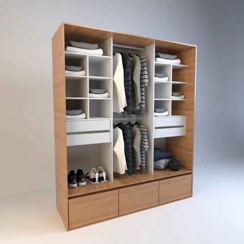 Ropero Vestidor Sin Puertas, 7 Cajones. 180 X 212 - Cod 6514