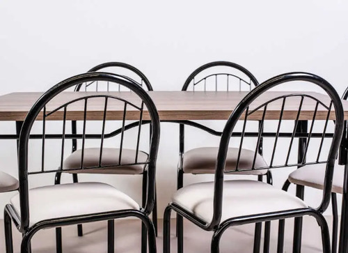 Combo Cocina Comedor Mesa Melamina 140 + 6 Sillas Capri. C16