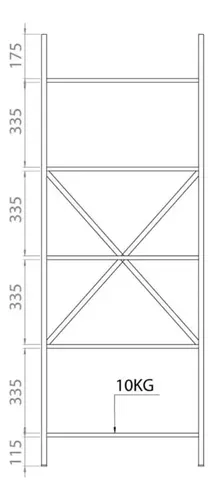 Estanteria Biblioteca Organziador Est 064- 175 X 64 X 34-