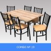 Combo Cocina Comedor Mesa Melamina 140 + 6 Sillas Turin C19