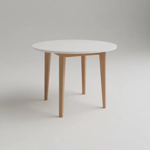 D_654102-MLA109372260152_042026-F.jpg Mesa Redonda 90 Cm. Patas De Madera Paraiso, Tapa Melamina