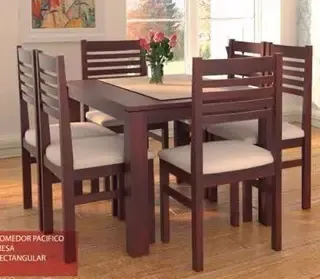 D_654459-MLA45322415443_032021-O.webp Juego De Comedor. Mesa 150 Cm + 6 Sillas Pacífico Pino Lustr
