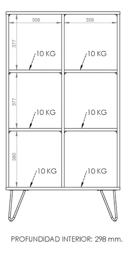 D_654690-MLA104330234840_012026-O.webp Biblioteca Estantería Melamina Diseño Industrial Moderna Organizador Oficina Living Estudio Exhibidor Columna Modular 2 Cuerpos 2 Puertas 6 Estantes Atakama Patas Negras Le076 Dielfe