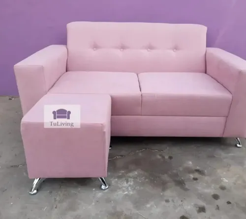 Sillón Living Recto 2 Cuerpos + Cubo- Aixa- Chenille