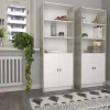 Estanteria Biblioteca Grande Con Puertas Melamina 3036 Color Nevado/everest