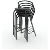 Banqueta Milano Tapizada Cuerina Taburete Alto Cocina Barra Desayunador Living Estructura Caño Redondo Resistente 120 Kg Moderna Negro Asiento Negro Bml017 Dielfe Laqueado