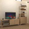 Rack Para Tv Led Melamina Caño- 2 Puertas- Estantes Ros 130