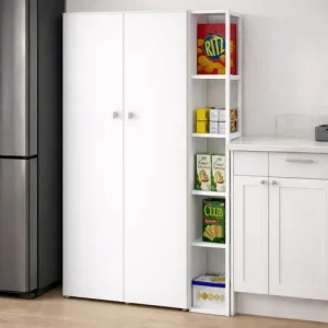 D_660198-MLA102670117243_122025-O.webp Despensero De Dos 2 Puertas Mueble Alacenero Organizador Con Estantería Integrada Izquierda O Derecha 4 Estantes Internos Ajustables De Cocina Melamina 150cm Color Blanco Multifunción D060e Dielfe
