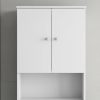 Mueble Para Baño Organizador Sobre Inodoro Mdp Melamina 3 Estantes 2 Puertas Color Blanco Mbc180 Dielfe
