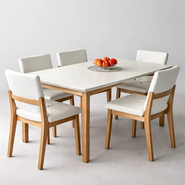 Mesa Rect. 1.30 X 0.80 + 6 Sillas Giner Paraiso- Melamina