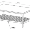 D_661507-MLA109110048143_032026-O.webp Mesa Ratona Industrial Soho 2 Niveles Con Estante Inferior Chapa Perforada Living Canyon Negro Mesa Centro Baja Moderna Estilo Loft Caño Metal Melamina Fácil Armado Mrs100 Dielfe