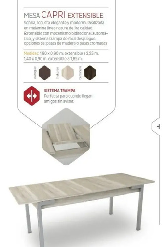 D_661855-MLA43310799475_082020-O.jpg Mesa Cocina Comedor Extensible 140 A 185 X 0.90. B. Cromado