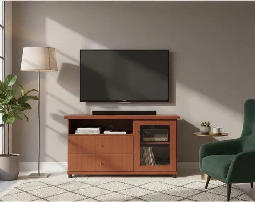 Rack Mesa Para Tv Led 55- 1 Puerta. 2 Cajones- 120 X 64 X 37