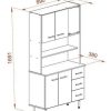 Aparador Kit De Cocina Triplo 5 Ptas 3 Caj 171 X 90 Cd 10104