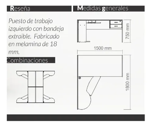 D_663982-MLA46400484947_062021-O.webp Escritorio P- Pc En L, Puesto De Trabajo Izquierdo Cod. 916