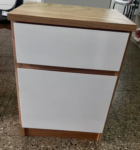 D_664634-MLA76817665045_062024-O.webp Mesa De Luz 1 Cajon, 1 Puerta- Tapa Paraiso, Con Blanco