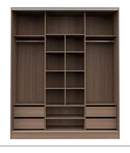 Ropero Placard 3 Puertas, 4 Cajones Nature 182 X 219 X 60