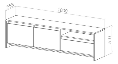 Mesa Rack Tv/ Led 80 Niza. 180 X 51 X 35- 2 Ptas, 1 Cajon