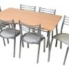 Combo Juego Cocina Comedor Mesa + 6 Caño Refor Sillas Mod. 6