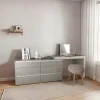 D_670383-MLA95104847542_102025-O.webp Comoda 6 Cajones Con Maquillador Tables 3114 Color Nevado Gris