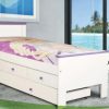 Cama 1 Plaza Ludmila- Mdf Laqueado- Con Cajonera Bajo Cama