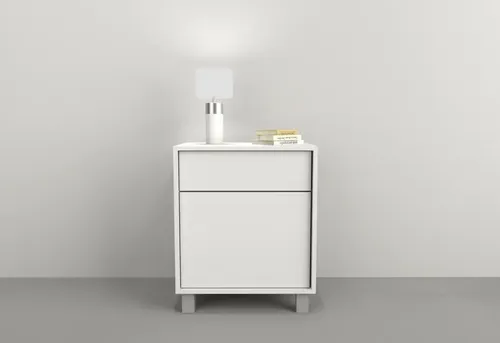 Mesa De Luz 1 Puerta, 1 Cajon. Sistema Push. Cod. 6426