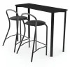 Banqueta Milano Tapizada Cuerina Taburete Alto Cocina Barra Desayunador Living Estructura Caño Redondo Resistente 120 Kg Moderna Negro Asiento Negro Bml017 Dielfe Laqueado