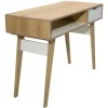 Escritorio Gacela 334020 Madera De 100cm X 75cm X 44.5cm Roble Y Blanco Laqueadas Roble/blanco