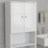 Mueble Para Baño Organizador Sobre Inodoro Mdp Melamina 3 Estantes 2 Puertas Color Blanco Mbc180 Dielfe