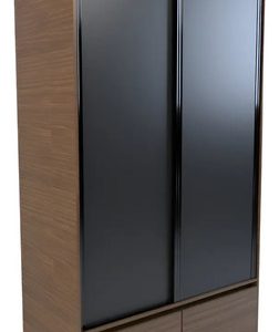 D_672530-MLA95224934078_102025-O.jpg Placard Ropero 2 Puertas Corredizas 4 Cajones 212 X 120 Cm Color Nogal/negro