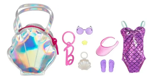 Conjunto Accesorios Barbie Playa Con Traje De Baño