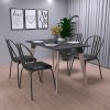 Mesa Fija Rectangular Oslo 140 X 82- Tapa Blanca Base Roble